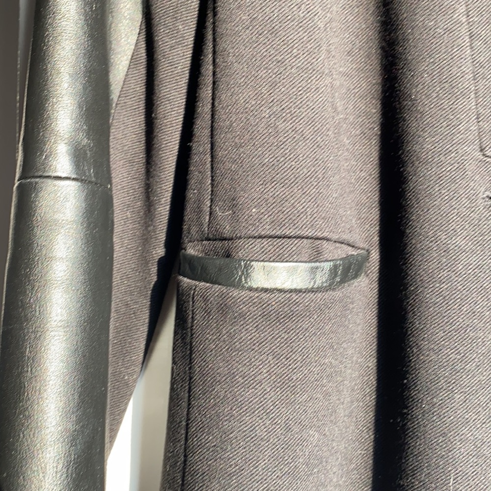 Madewell Leather Sleeve Black Blazer - Picture 5 of 7